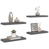 vidaXL Floating Wall Shelves 4 pcs High Gloss Grey 60x23.5x3.8 cm MDF