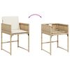 vidaXL 13 Piece Garden Dining Set with Cushions Beige Poly Rattan