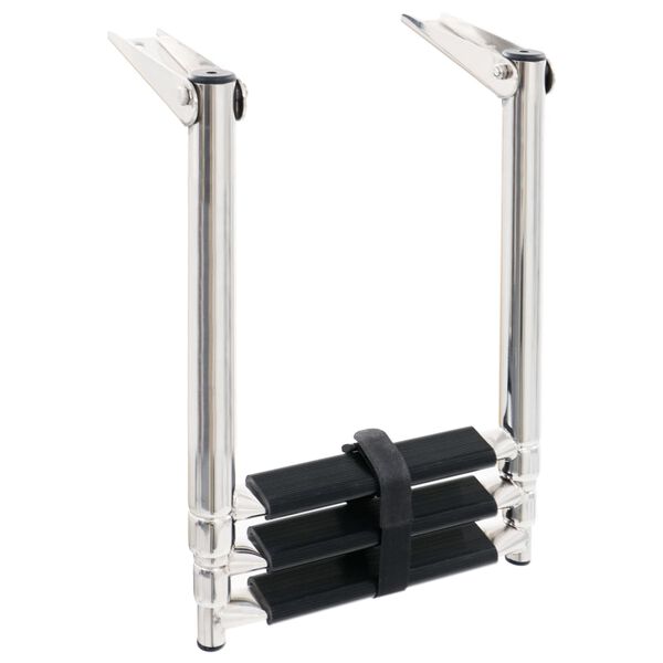 vidaXL Folding Boarding Ladder 3-step Stainless Steel