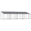 vidaXL Dog Cage with Roof and Doors Grey 8x2x2 m Galvanised Steel