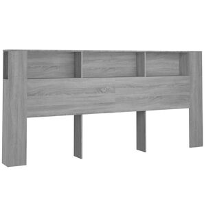 vidaXL Headboard Cabinet Grey Sonoma 160x18.5x104.5 cm