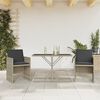 vidaXL 3 Piece Bistro Set with Cushions Light Grey Poly Rattan