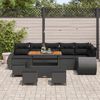 vidaXL Garden Sofa Set with Cushion 10 pcs Black Poly Rattan