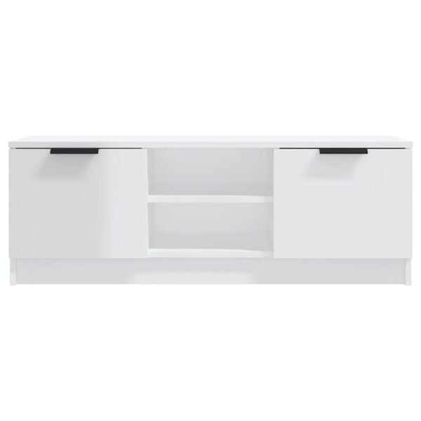vidaXL TV Cabinet High Gloss White 102x35x36.5 cm Engineered Wood