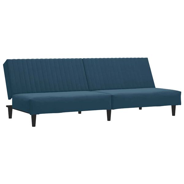 vidaXL 2-Seater Sofa Bed Blue Velvet