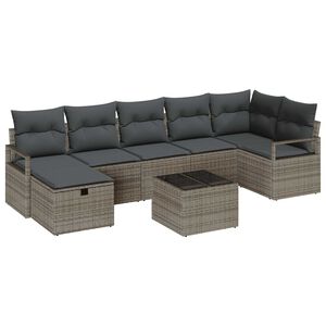 vidaXL Sofa Set with Cushion 4 pcs Poly Rattan
