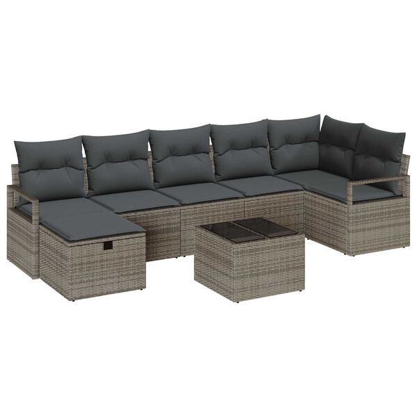vidaXL Sofa Set with Cushion 4 pcs Poly Rattan