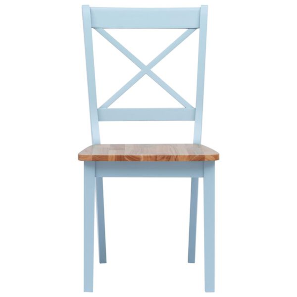 vidaXL Dining Chairs 4 pcs Grey and Light Wood Solid Rubber Wood