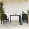 vidaXL 3 Piece Bistro Set with Cushions Black Poly Rattan