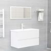 vidaXL Bathroom Furniture Set High Gloss White Engineered Wood