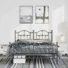vidaXL Metal Bed Frame without Mattress with Footboard Black 150x200cm