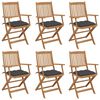 vidaXL Folding Garden Chairs 6 pcs with Cushions Solid Wood Acacia