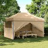 vidaXL Foldable Party Tent Pop-Up with 4 Sidewalls Beige