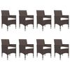 vidaXL 9 Piece Garden Dining Set Brown