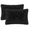 vidaXL Cushion with Pillow HEERLEN 6 pcs Black PV Fleece