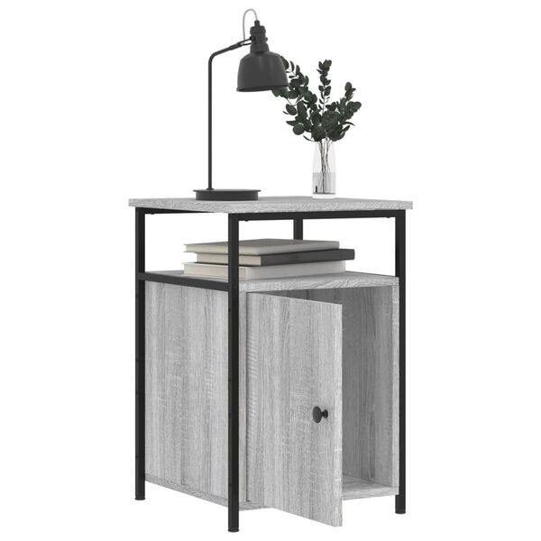 vidaXL Bedside Cabinet Grey Sonoma 40x42x60 cm Engineered Wood