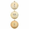 vidaXL Christmas Bauble Set XXL 3 pcs Gold &Oslash; 25 cm Plastic LEDs