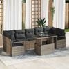 vidaXL Garden Sofa Set with Storage 8 pcs Grey Poly rattan