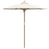 vidaXL Garden Parasol Cream White Ø 217 x 230 cm Bamboo