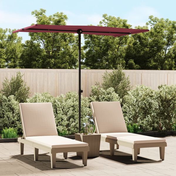 vidaXL Garden Parasol with Aluminium Pole 180x110 cm Bordeaux Red