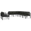 vidaXL 8 Piece Garden Lounge Set with Cushions Aluminium Anthracite