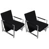 vidaXL Armchairs 2 pcs with Chrome Frame Black Faux Leather