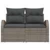 vidaXL Garden Sofa Grey 124 x 62 x 69cm Poly Rattan