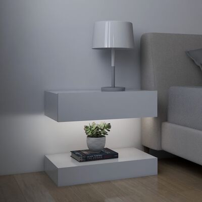 vidaXL LED Bedside Cabinets 2 pcs White 60x35 cm Chipboard