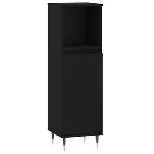 vidaXL Bathroom Cabinet Black 30x30x100 cm Engineered Wood