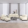 vidaXL 4 Piece Sofa Set with Cushions Cream Faux Leather