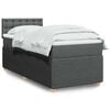 vidaXL Box Spring Bed with Mattress Light Grey King Single Fabric