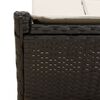 vidaXL Double Sun Lounger with Cushions Black Poly Rattan
