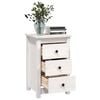 vidaXL Bedside Cabinet White 40x35x61.5 cm Solid Wood Pine