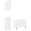 vidaXL 3 Piece Bathroom Cabinet Set ZWOLLE White Engineered Wood