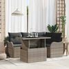 vidaXL Outdoor Dining Set with Cushion 5 pcs Grey Poly rattan