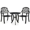 vidaXL 3 Piece Bistro Set Cast Aluminium Black