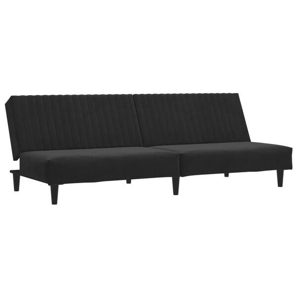 vidaXL 2-Seater Sofa Bed Black Velvet