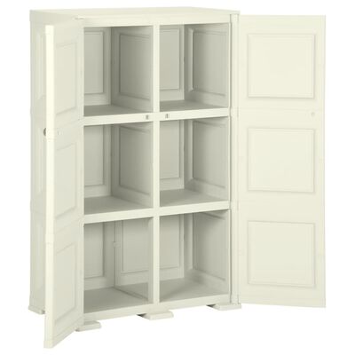vidaXL Plastic Cabinet 79x43x125 cm Wood Design Vanilla Ice