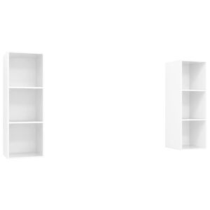vidaXL Tv Cabinet Set | Set of 2 | High gloss white | Engineered wood | Standard