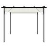 vidaXL Pergola with Retractable Roof Cream White 3x3 m Steel