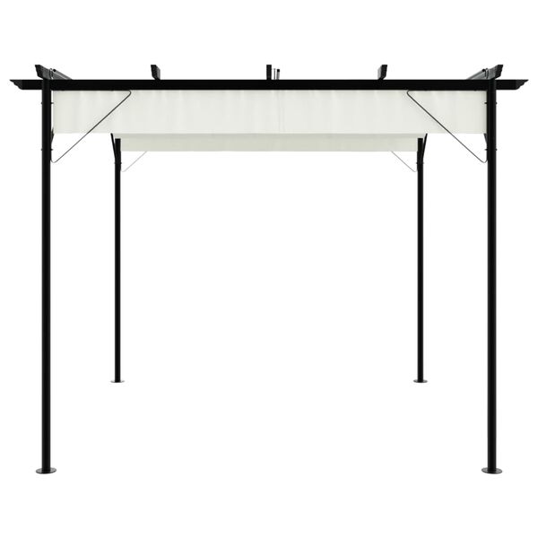 vidaXL Pergola with Retractable Roof Cream White 3x3 m Steel
