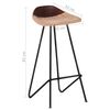 vidaXL Bar Stools 4 pcs Brown Real Leather