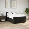 vidaXL Box Spring Bed with Mattress Black Queen Fabric
