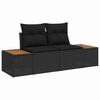 vidaXL Garden Dining Set with Cushion 6 pcs Black and Brown