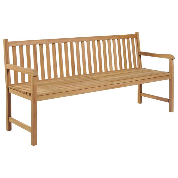 vidaXL Garden Bench with Light Blue Cushion 175 cm Solid Teak Wood