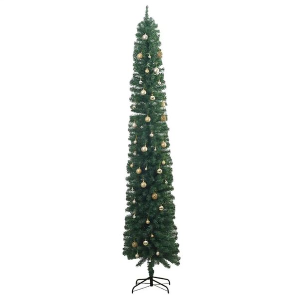 vidaXL Slim Christmas Tree 300 LEDs & Ball Set 270 cm