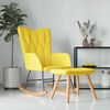 vidaXL Rocking Chair with a Stool Mustard Yellow Fabric