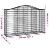 vidaXL Arched Gabion Baskets 2 pcs 200x50x120/140 cm Galvanised Iron