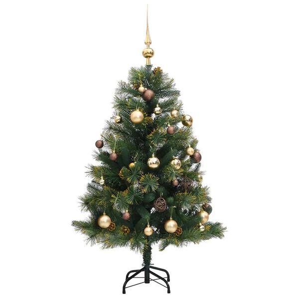 vidaXL Artificial Hinged Christmas Tree 150 LEDs & Ball Set 150 cm