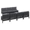 vidaXL 8 Piece Garden Lounge Set with Anthracite Cushions Pinewood